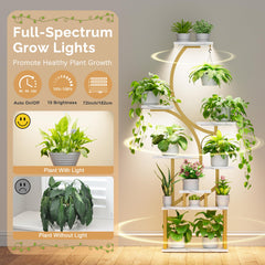 BACEKOLL grow light detail demonstrating adjustable full-spectrum lighting