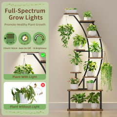 BACEKOLL detailed shot of three-head full-spectrum grow light, provides balanced plant illumination