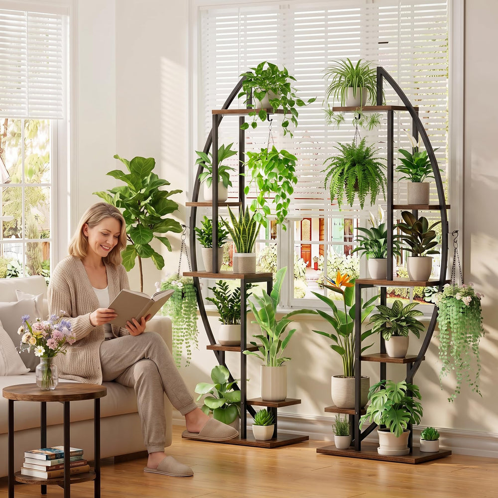BACEKOLL hanging hooks holding a trailing plant demonstrating extra display options and vertical variety