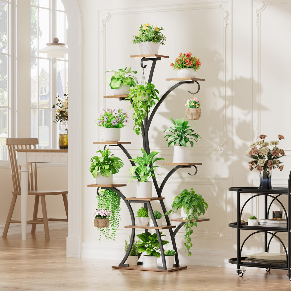 BACEKOLL hangers with trailing planters demonstrating versatile display options