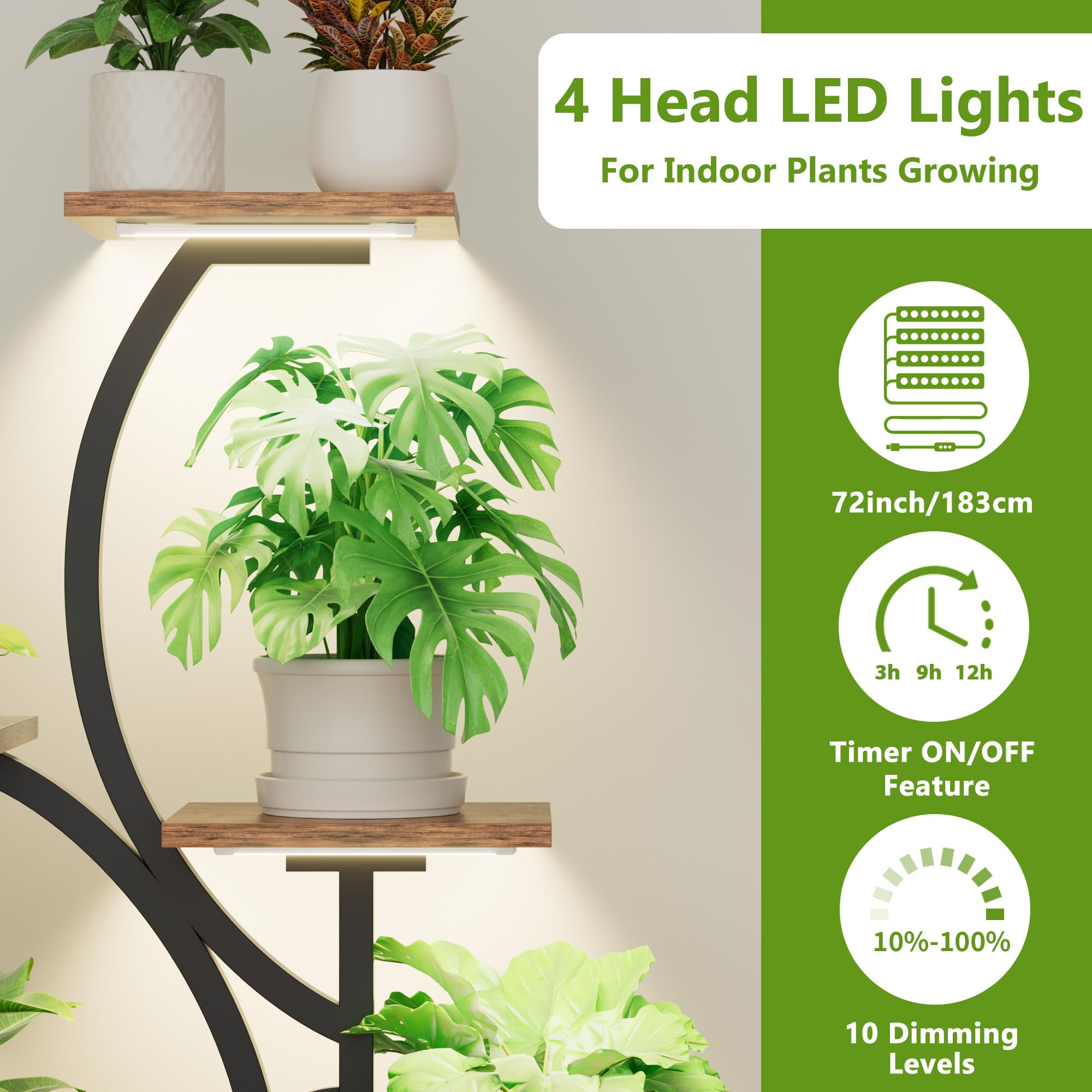 BACEKOLL LED grow light panel detail illustrating plant-supporting light