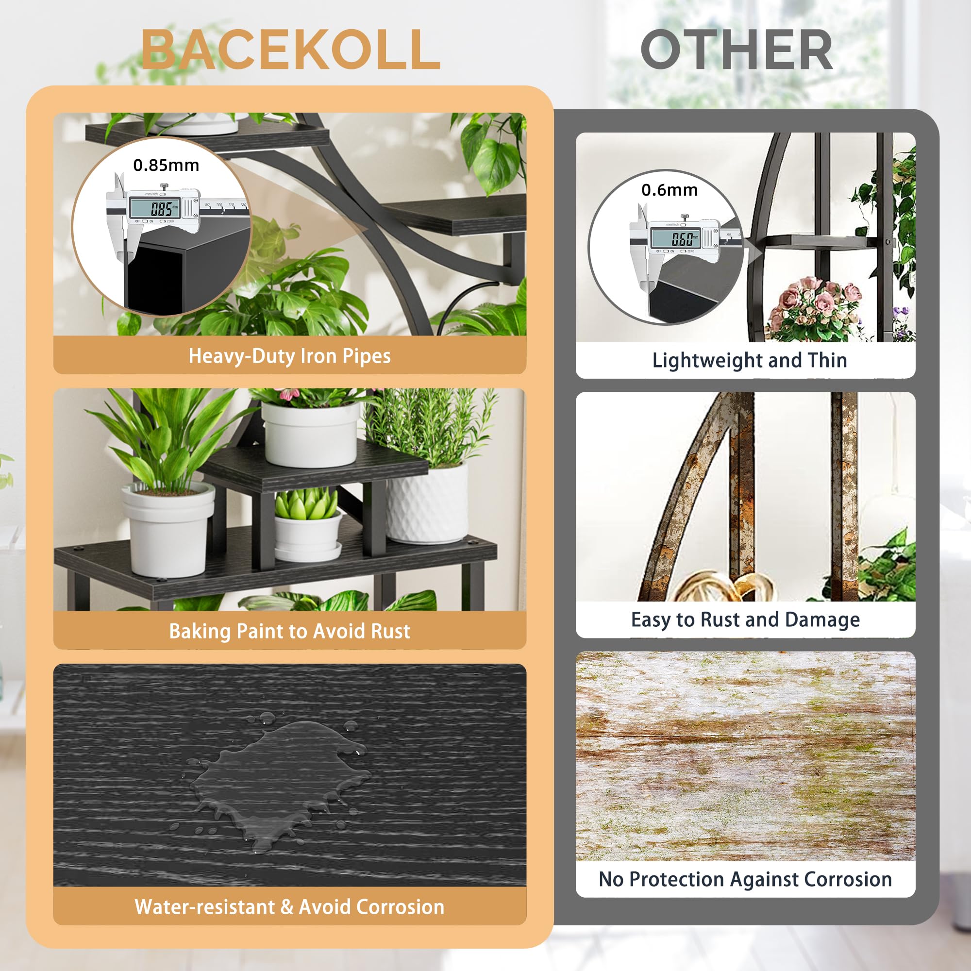 BACEKOLL lifestyle corner display filled with plants creating a stylish indoor garden