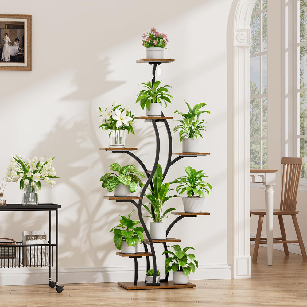 BACEKOLL illuminated shelves at night providing consistent plant lighting