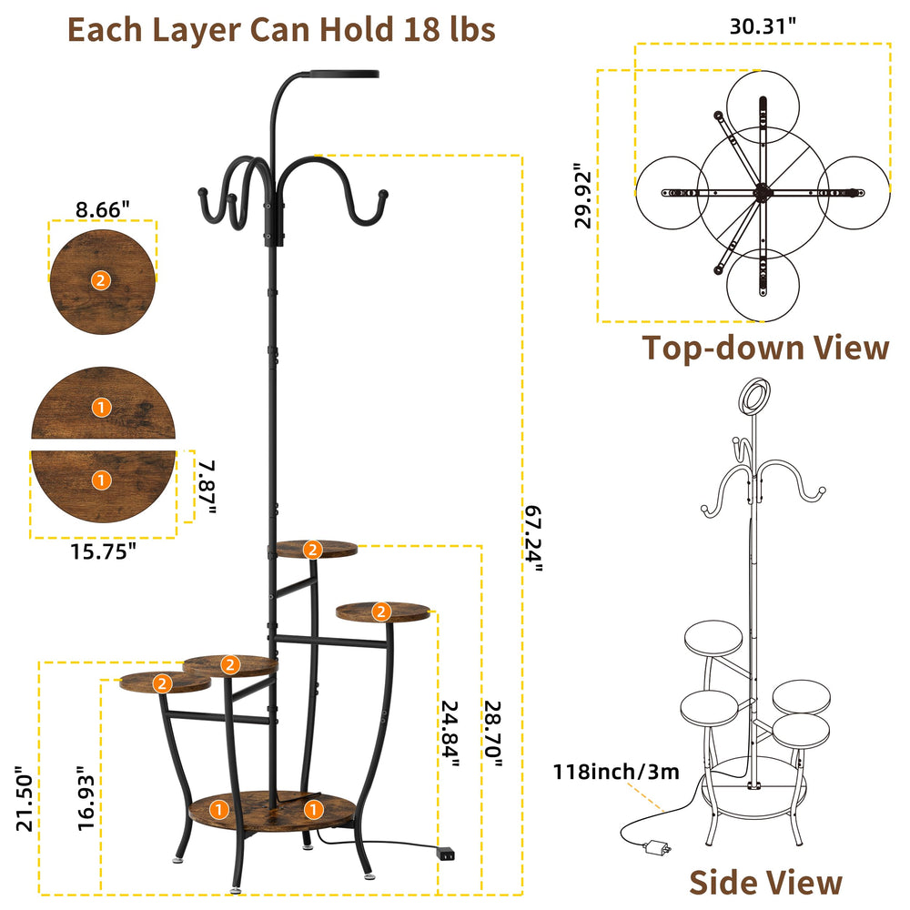 BACEKOLL scale comparison with standard pot illustrating height and tier spacing