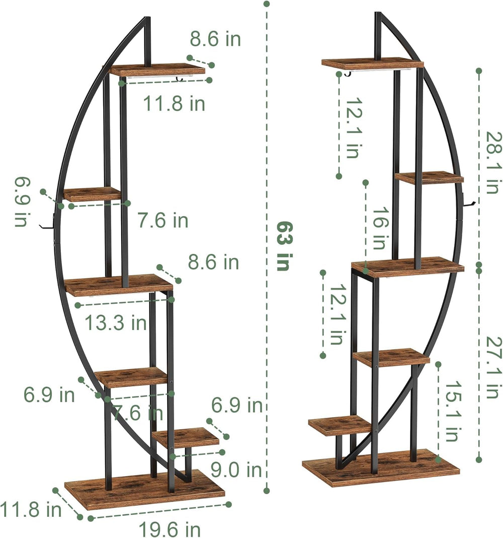 BACEKOLL plant stand beside medium pots showing height and scale for common indoor plant sizes