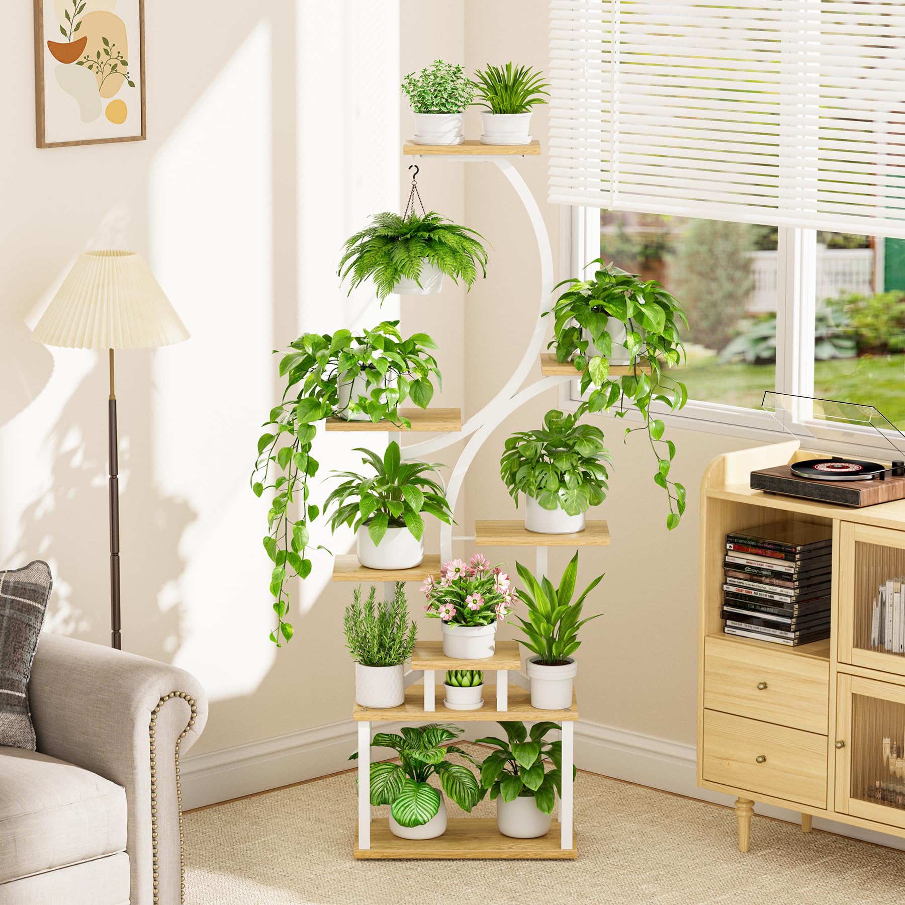 BACEKOLL top hook with hanging plant demonstrating extra display option and versatility