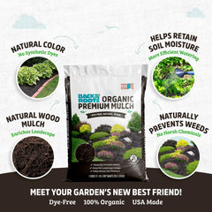 Back to the Roots bag label close-up highlighting organic peat-free claim