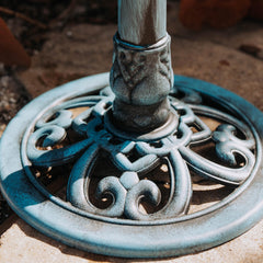 Backyard Expressions pedestal base with stakes for secure outdoor stability