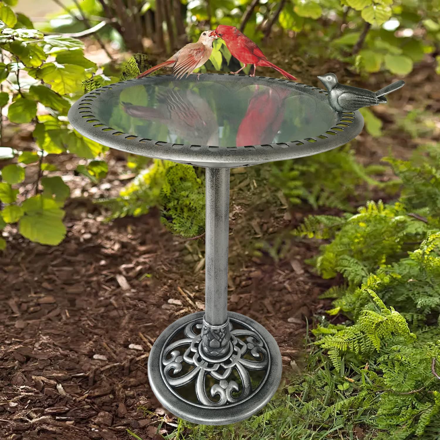 Backyard Expressions ornate scrollwork base close-up adding classic style and stability