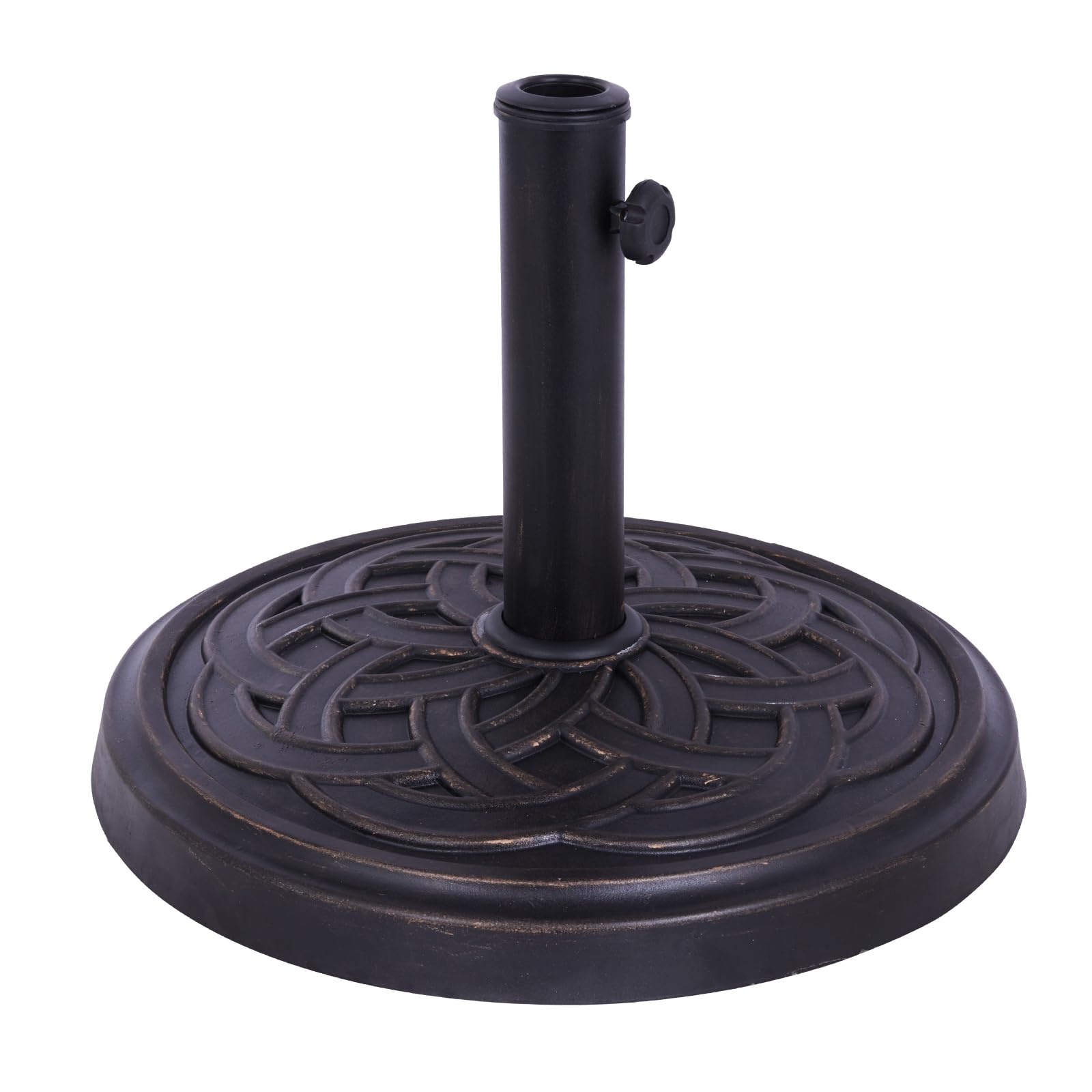 Backyard Expressions bronze front view showing stable umbrella support