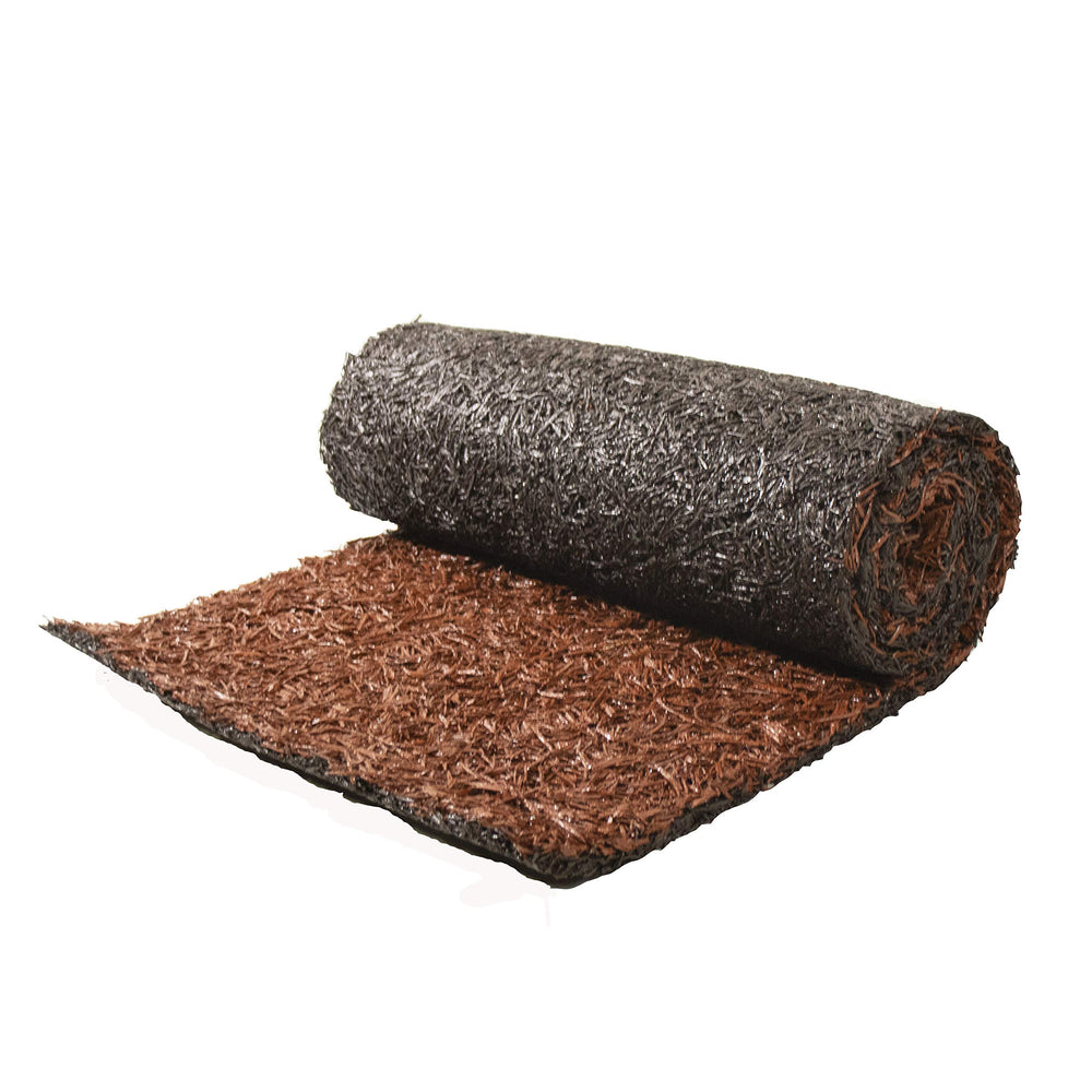 Backyard Expressions close-up of rubber mulch texture highlighting durable appearance and weather resistance