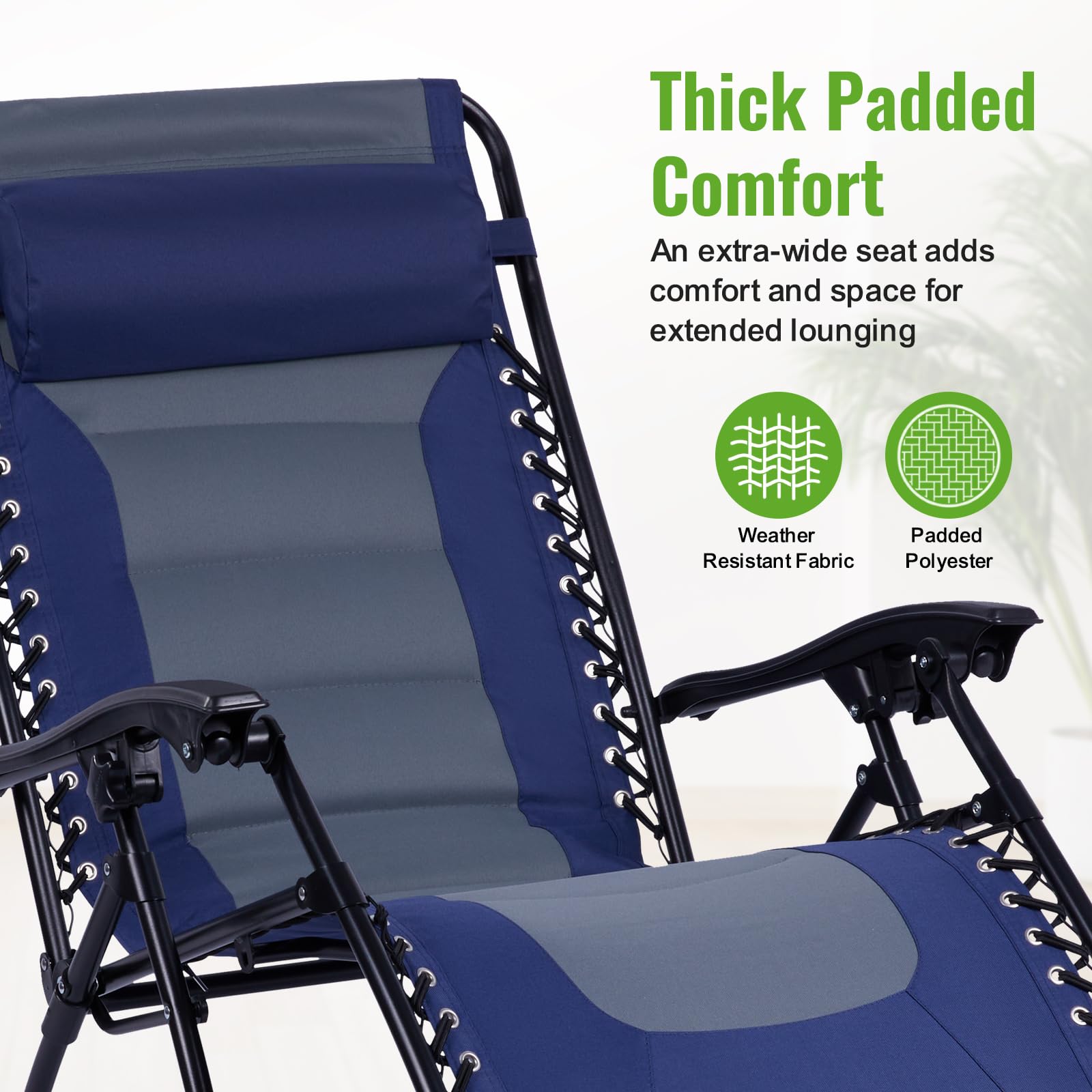 Backyard Expressions detachable tray with cupholders and device slots, convenient access to drinks and gadgets