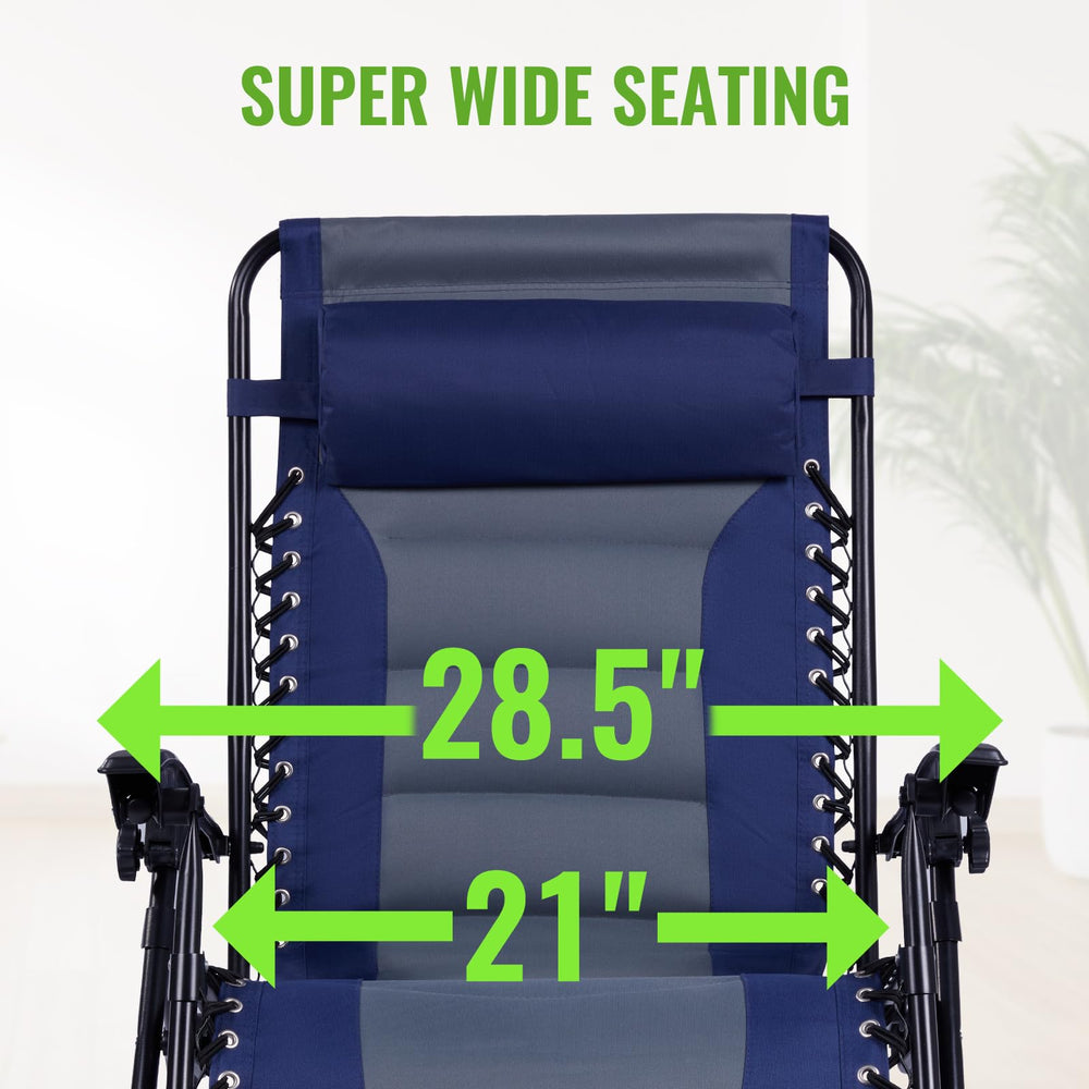 Backyard Expressions folded recliner showing compact transport size, easy to carry and store
