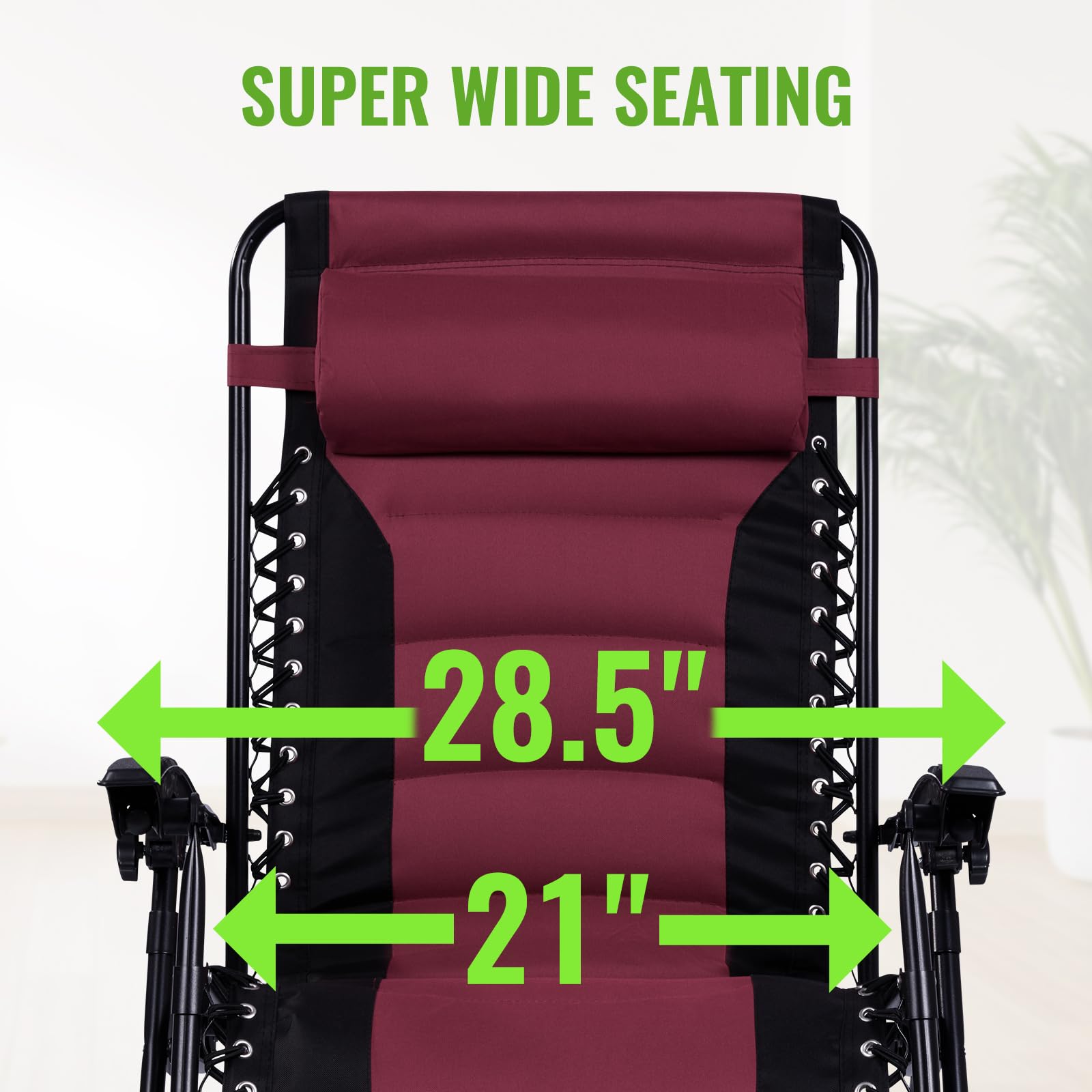 Backyard Expressions folded chair next to gear showing compact portability and easy storage