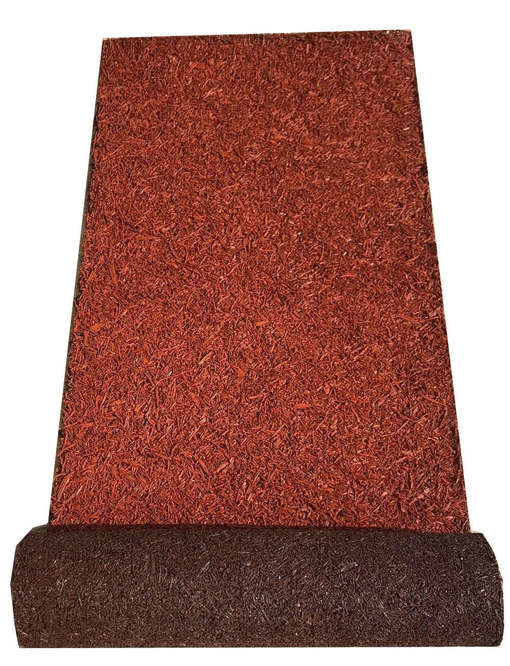 Backyard Expressions front view of reversible mulch pathway showing red mulch appearance and curb appeal