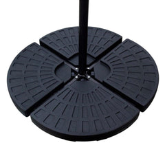 Backyard Expressions assembled base set around umbrella cross base providing stable support