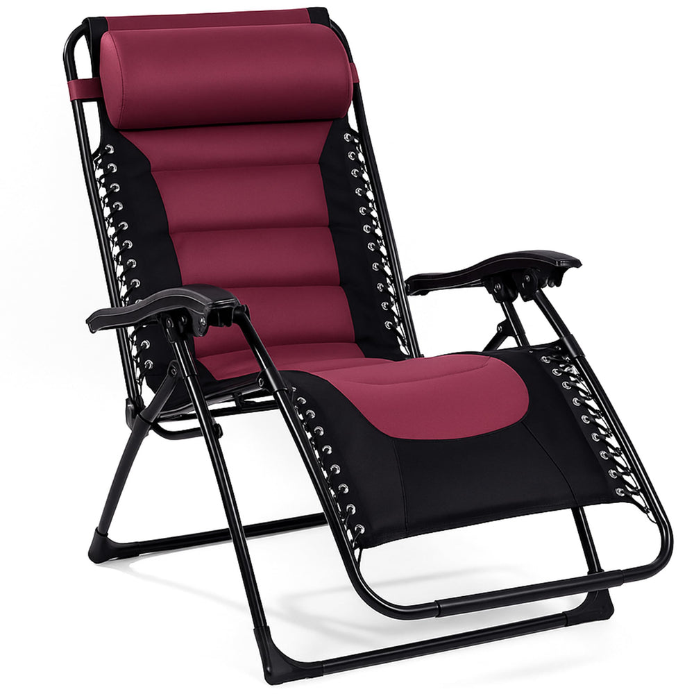 Backyard Expressions front view of recliner showing wide padded seat for extra comfort