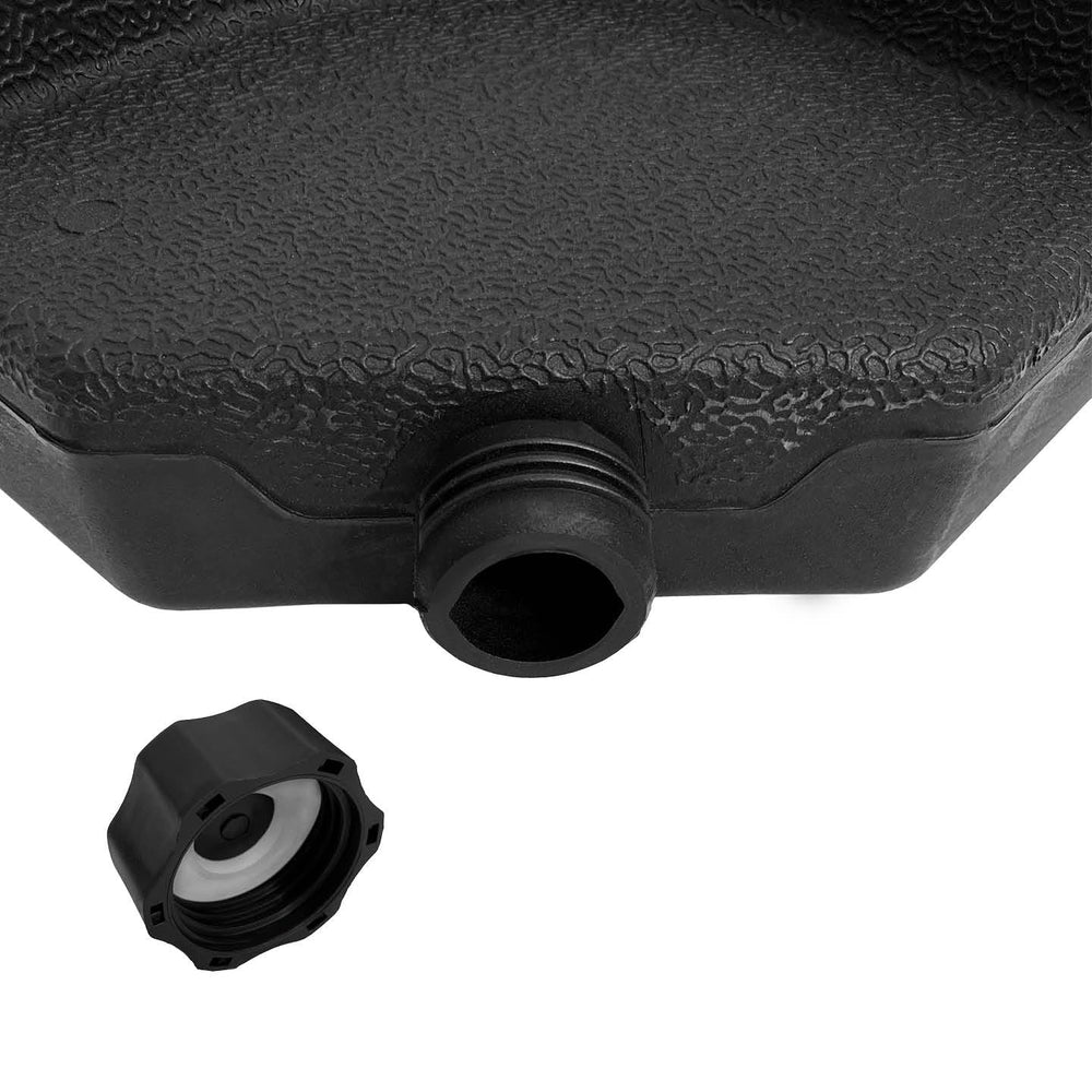 Backyard Expressions molded handles and stacked plates for easy carrying and compact storage