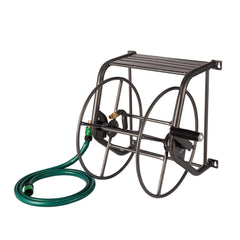 Backyard Expressions front view showing full reel and neat hose storage benefit