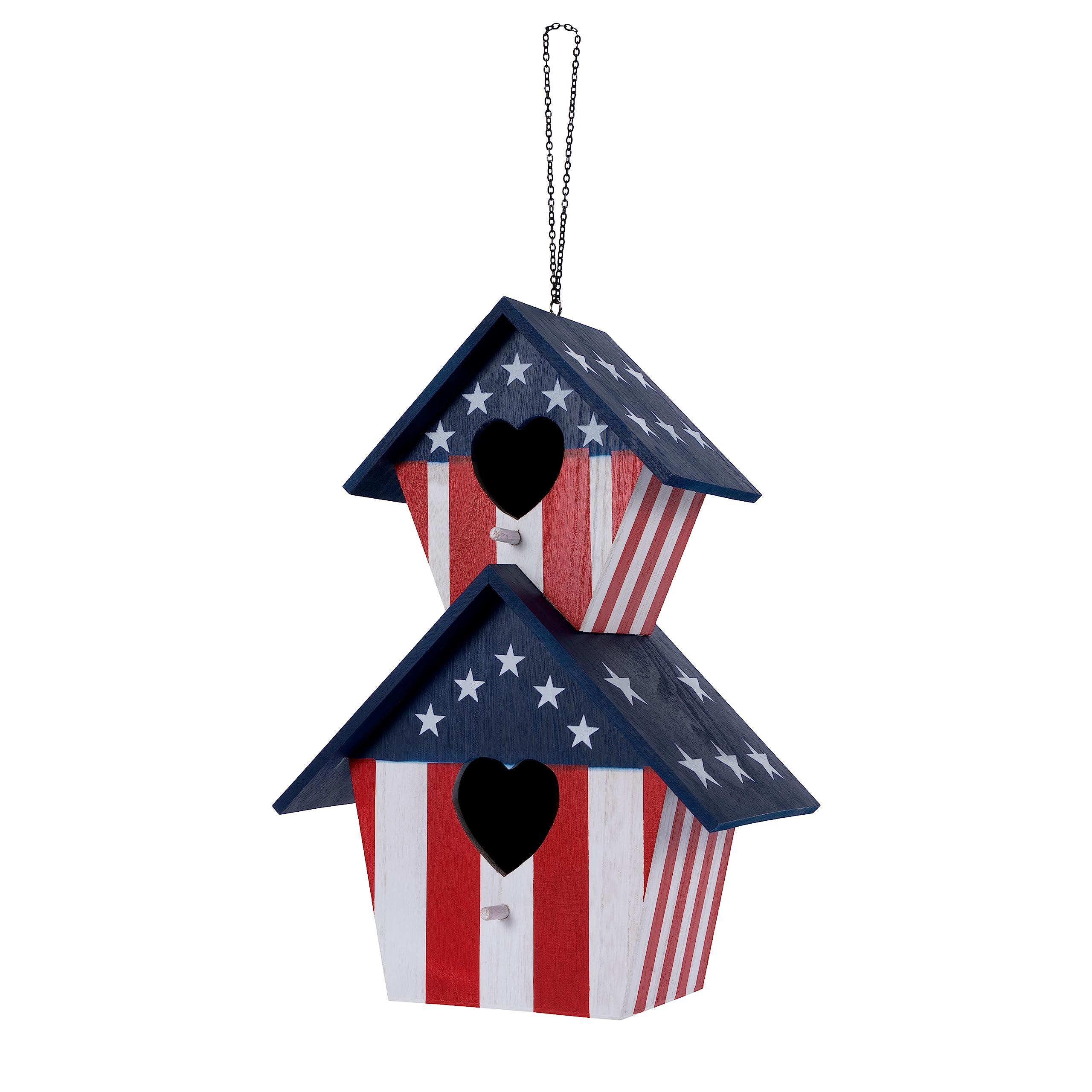 Backyard Expressions front view showing patriotic design and two compartments, decorative curb appeal