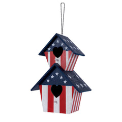 Backyard Expressions front view showing patriotic design and two compartments, decorative curb appeal