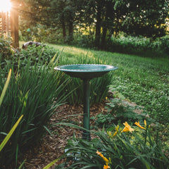 Backyard Expressions pedestal and included ground stakes for secure installation