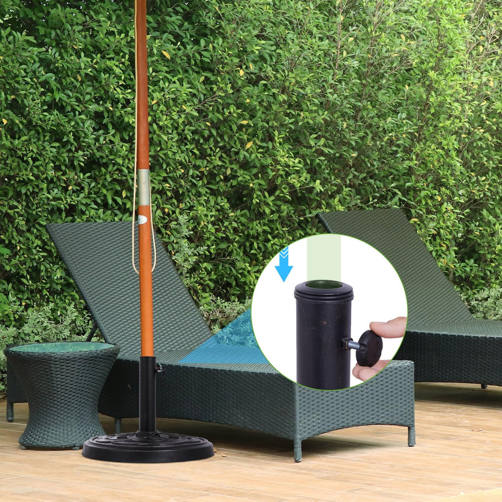 Backyard Expressions next to chair showing 17.5 inch diameter scale