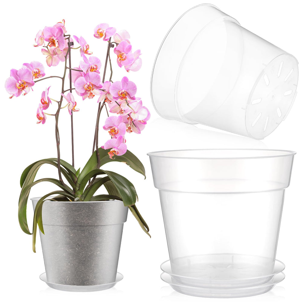 Baderke clear nursery pot front view shows transparency and convenience