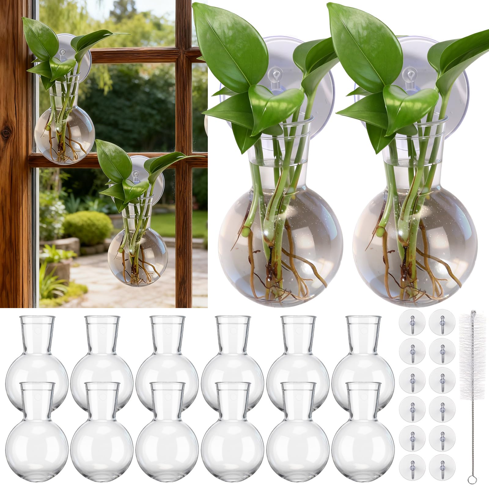 baderke front view clear acrylic vase showing sleek modern design and visibility