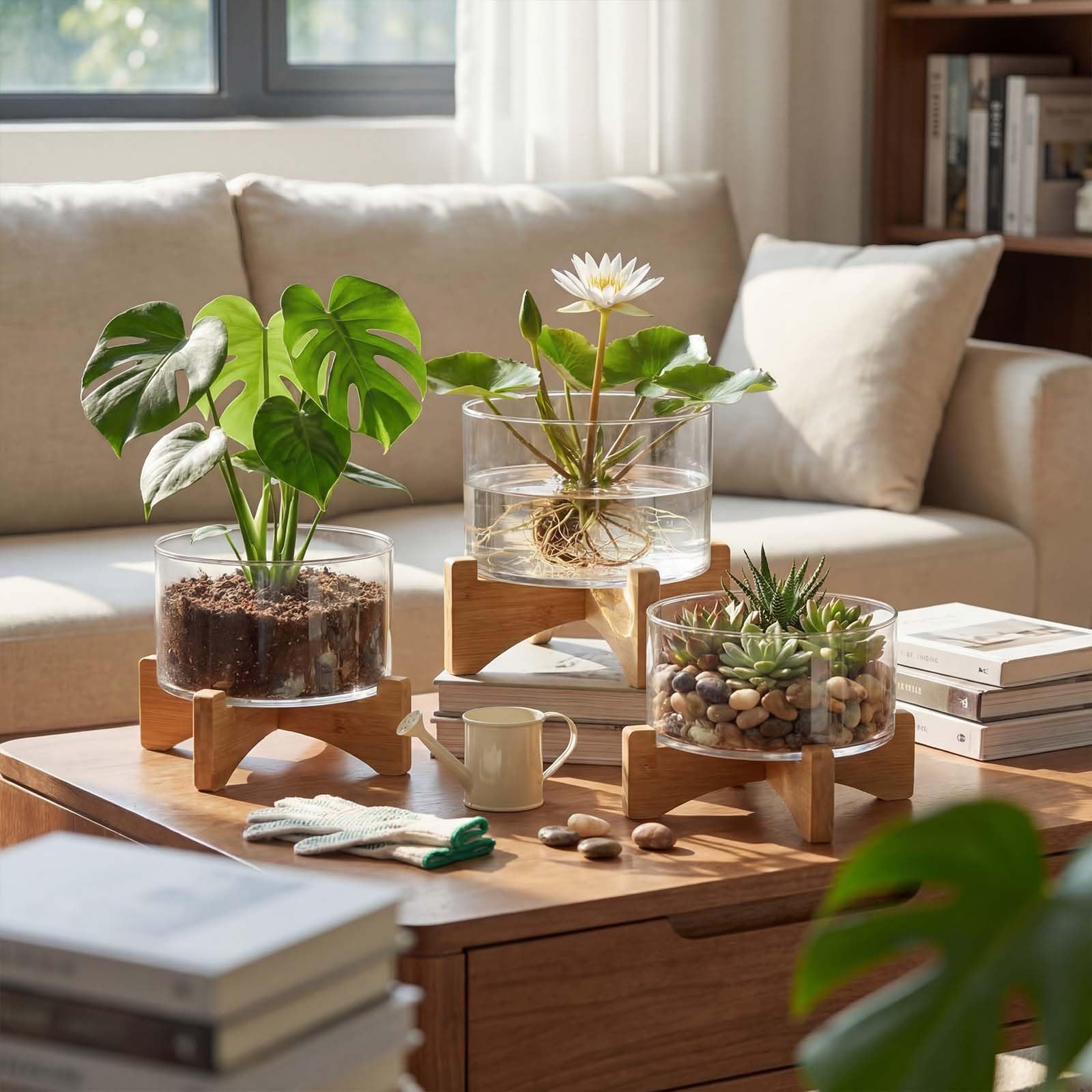 Baderke tabletop scene with bowls creating calming decorative focal point