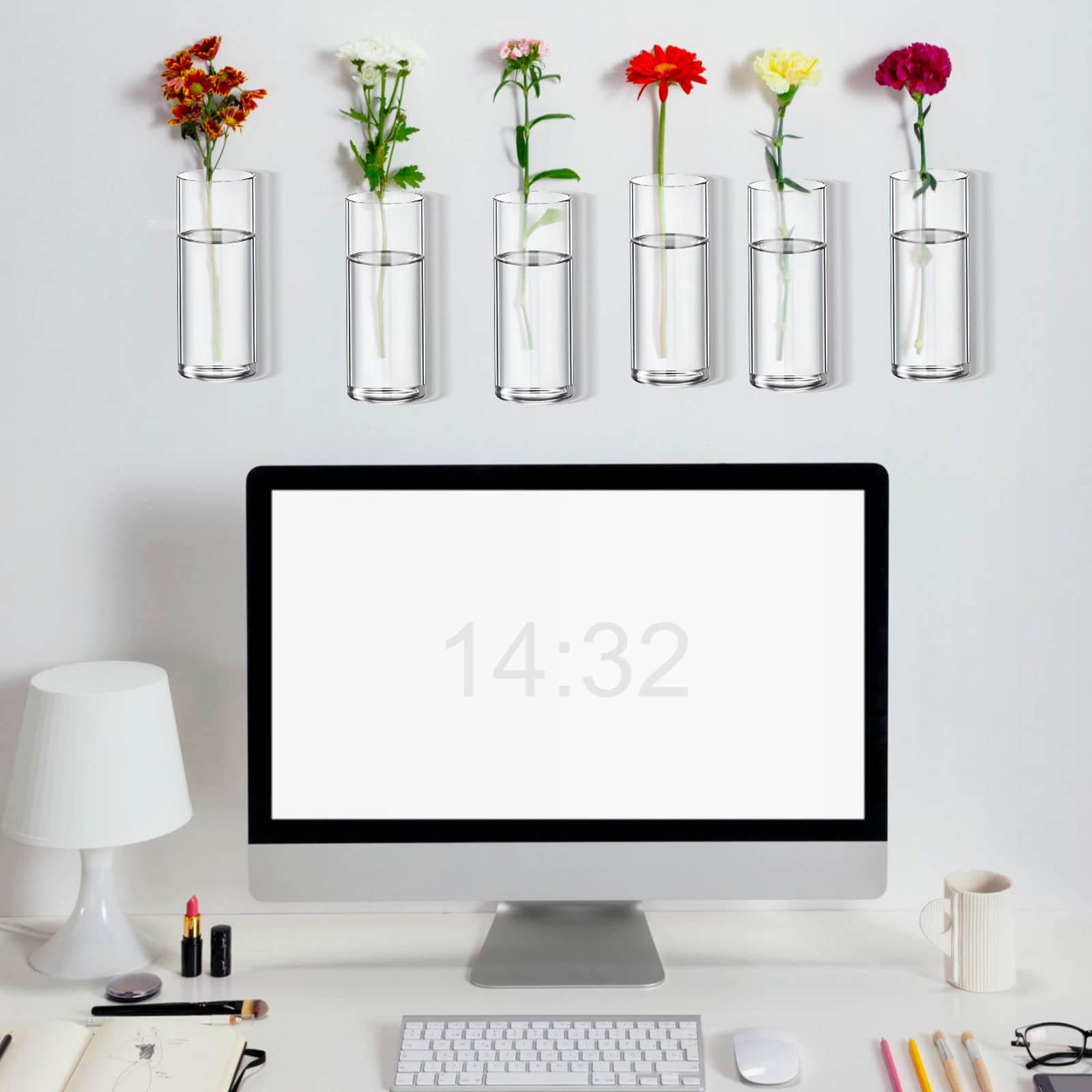 Baderke staggered wall display of multiple vases creating vertical plant décor