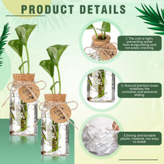 Baderke side profile of 4oz vase with scale, illustrates size and space-saving benefit