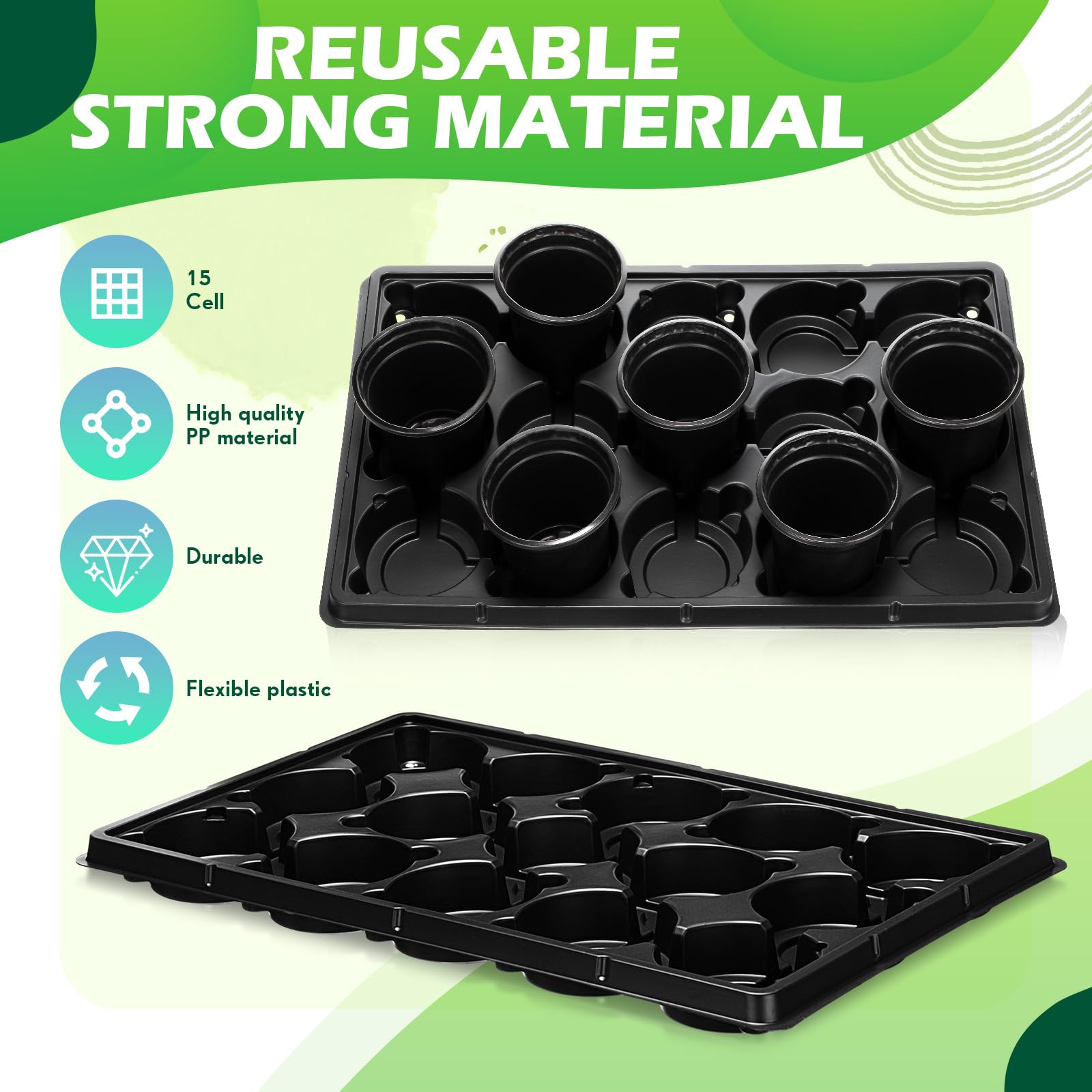 Baderke trays holding 4-inch pots in use showing convenient transport and staging benefit