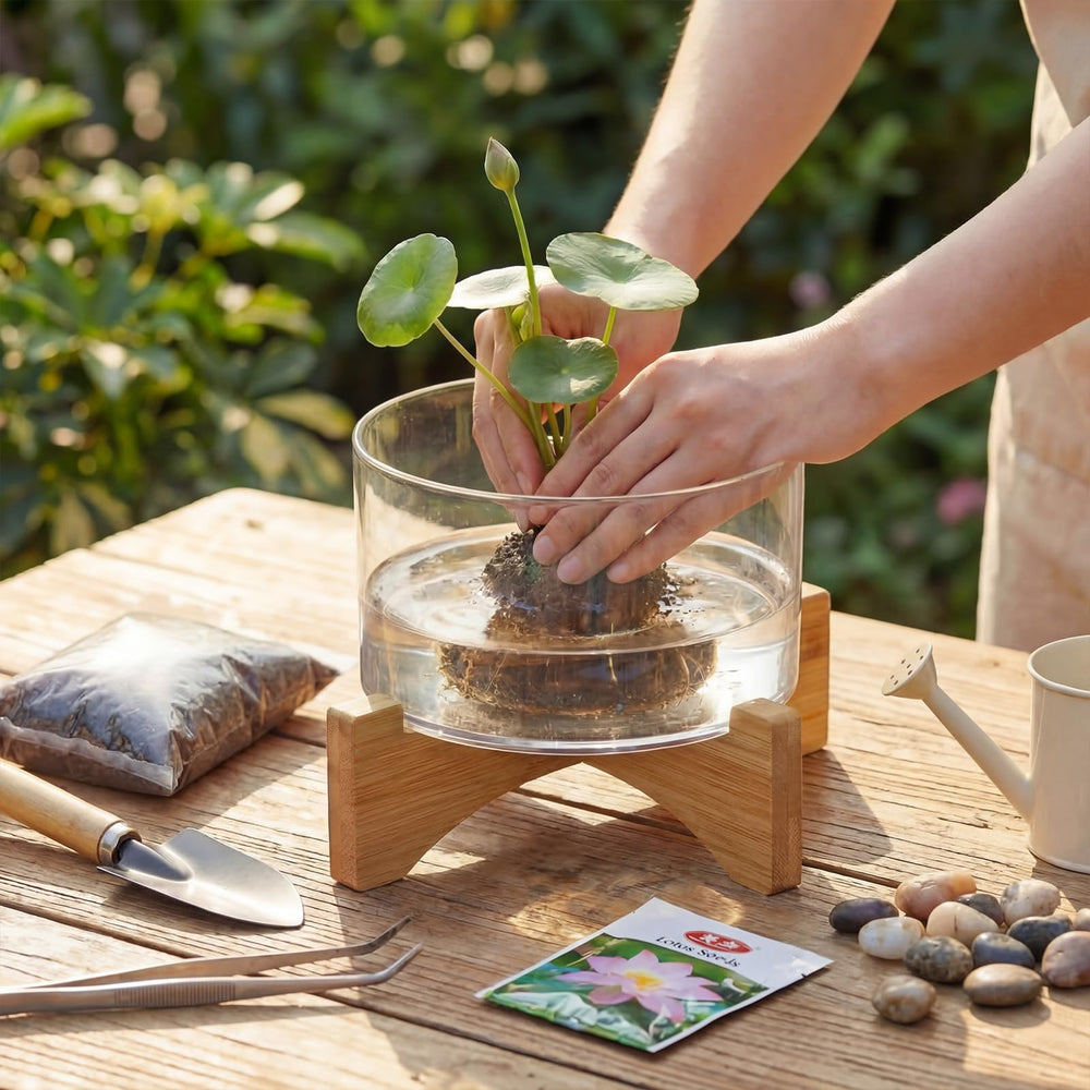 Baderke wooden-style weighted base detail providing stable support