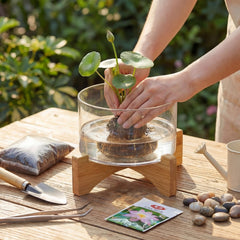Baderke wooden-style weighted base detail providing stable support