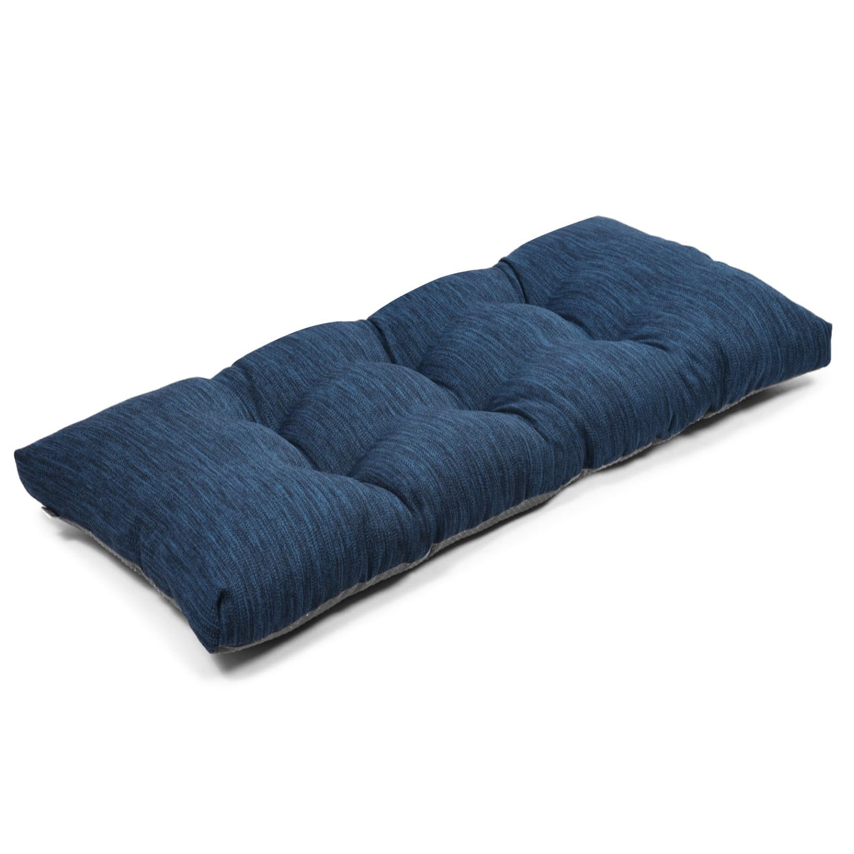 baibu front view of dark blue bench cushion showing clean finish and fit