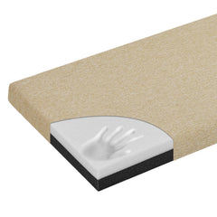 baibu front view bench cushion displaying beige cover and slim profile, adds comfortable seating