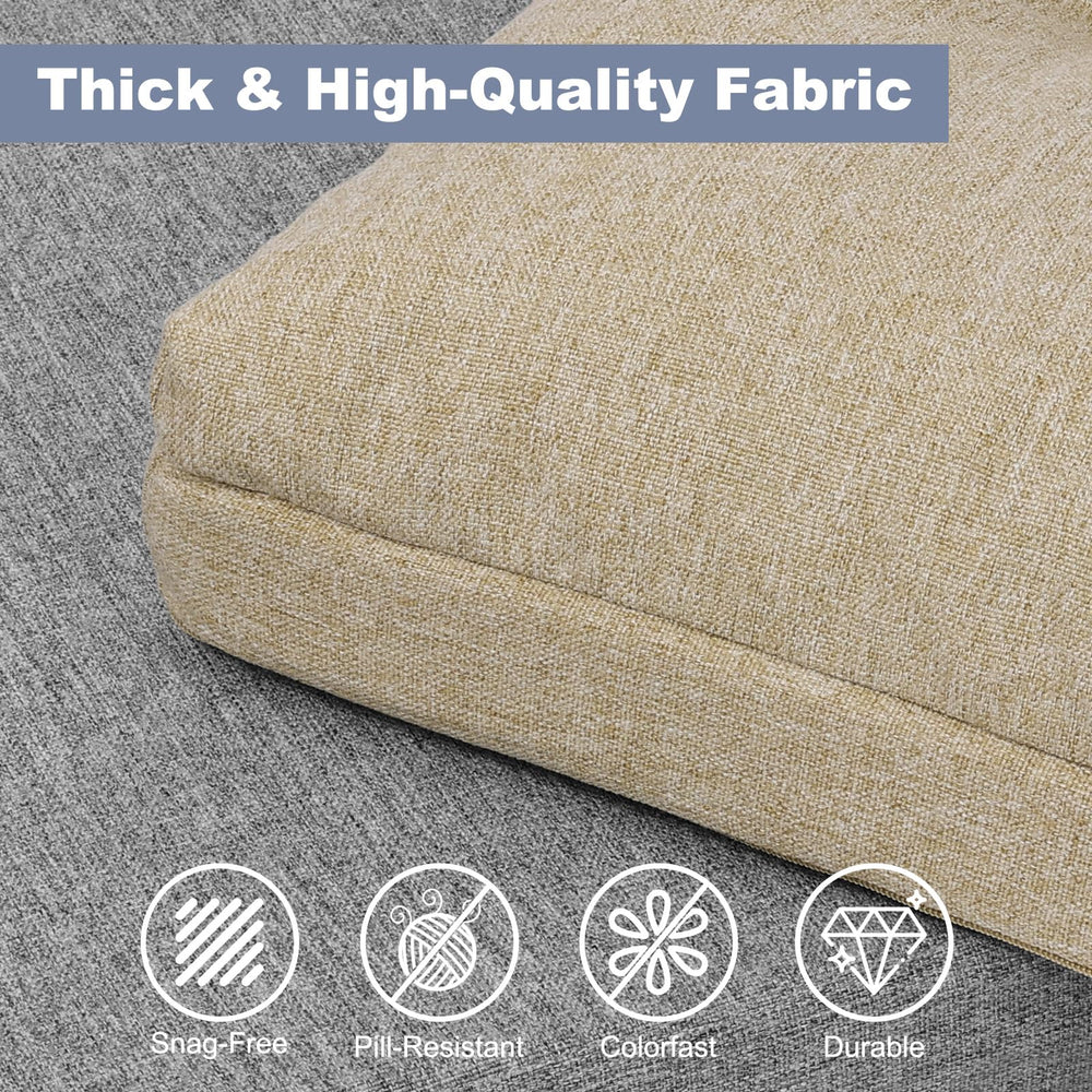 baibu cushion in use on dining bench illustrating added comfort for family seating