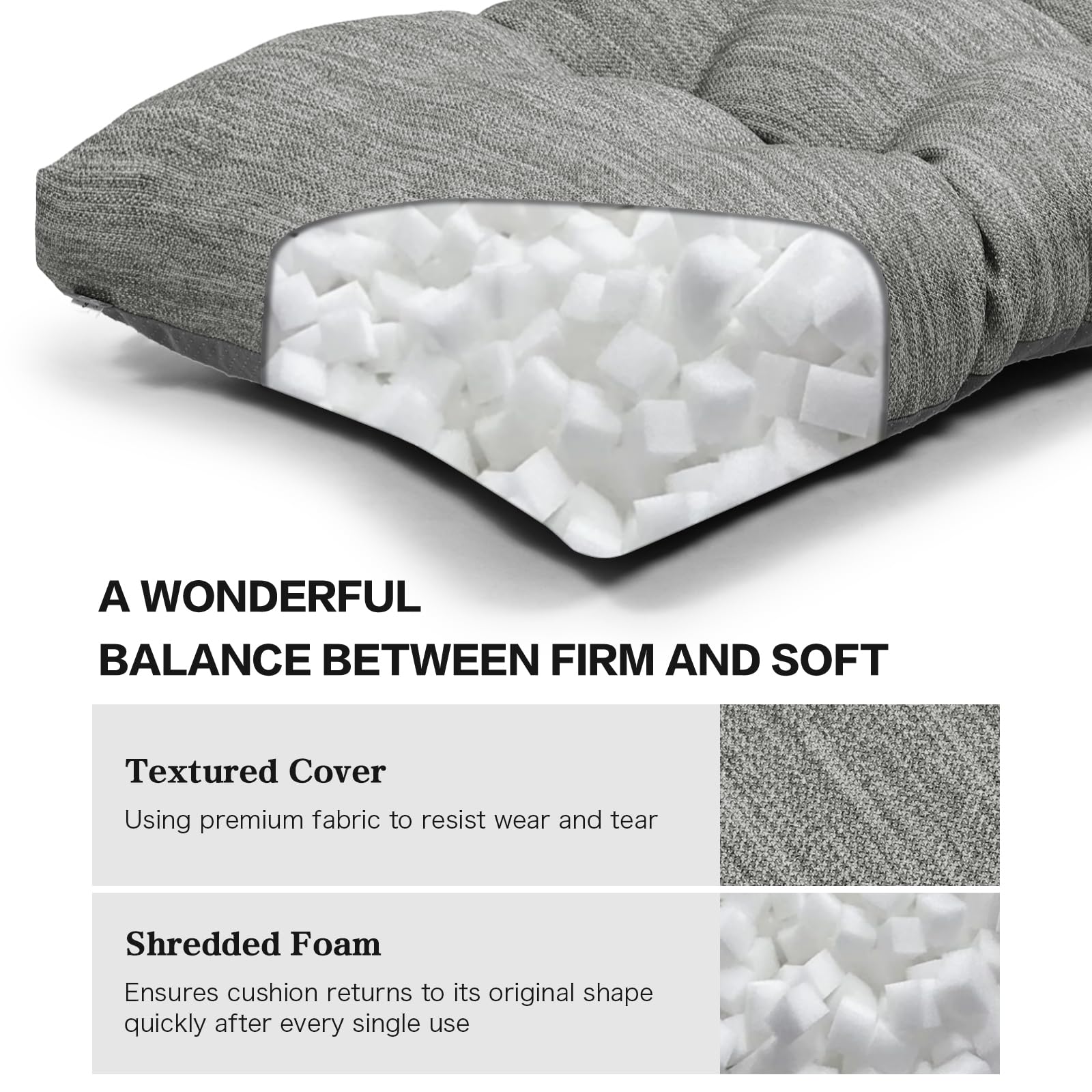 baibu cushion placed on entryway bench, adds comfort and modern look