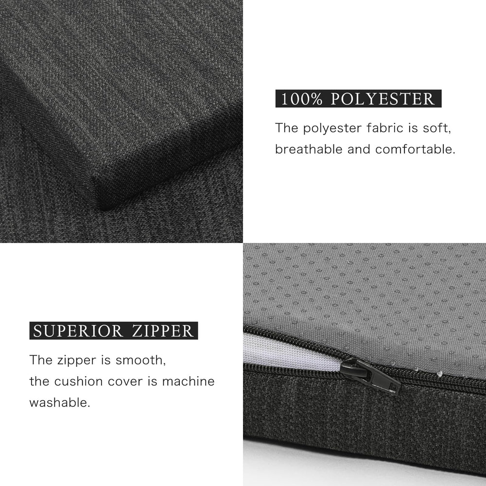 baibu cushion next to ruler illustrating 36x15x1.5 inch dimensions for correct fit