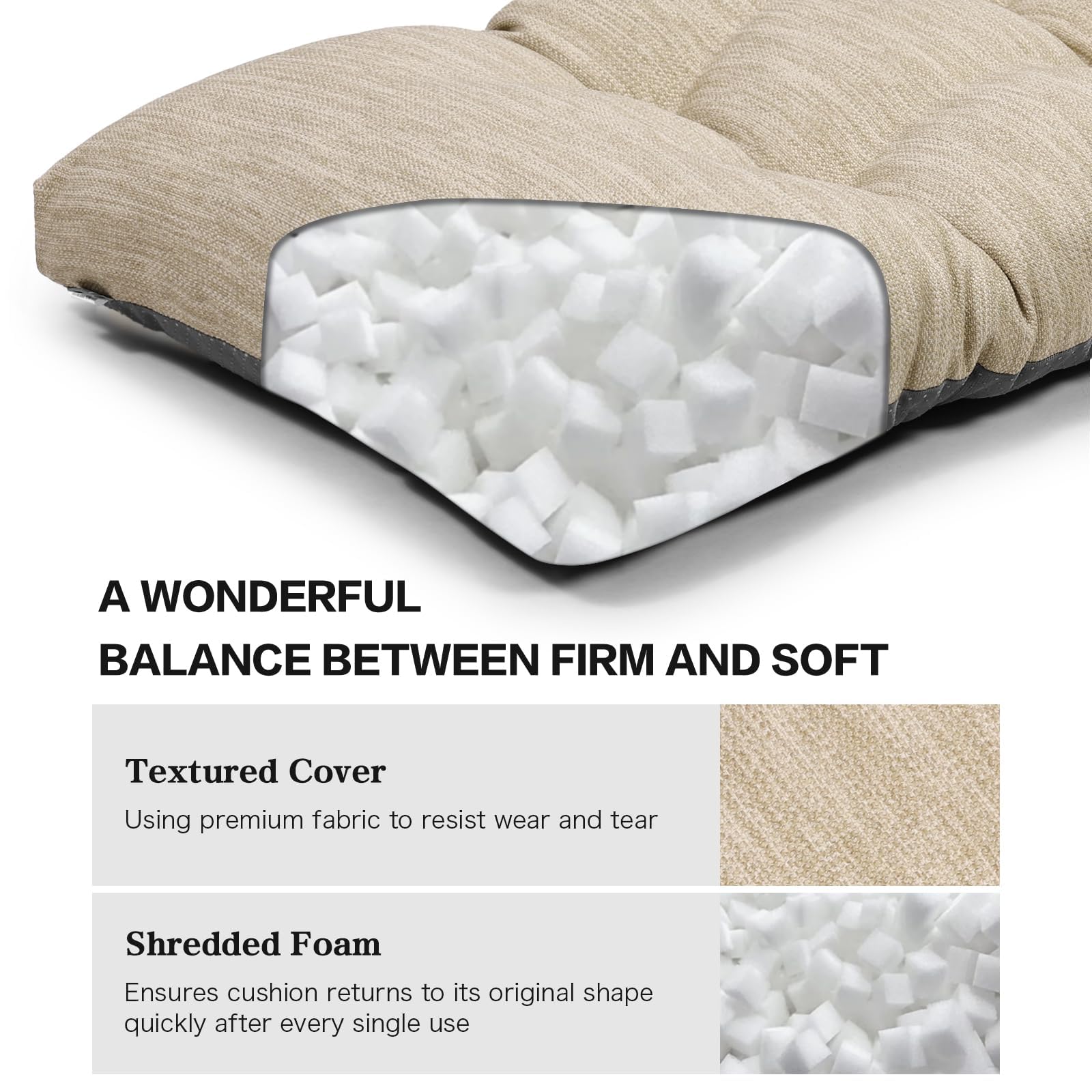 baibu cushion on dining bench staged, enhancing comfort and style