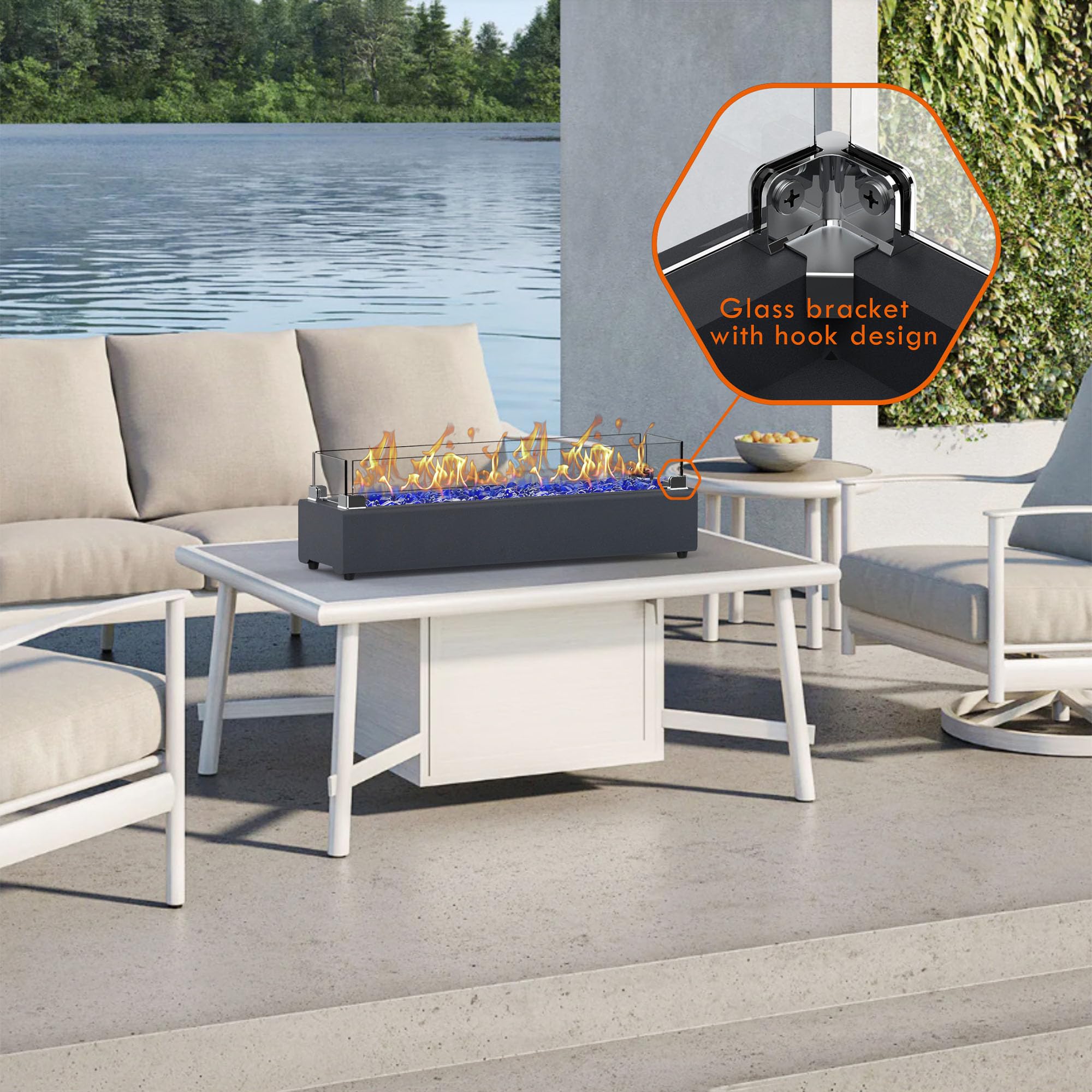 BAIDE HOME size comparison beside chair showing 28-inch scale, helps visualize tabletop fit