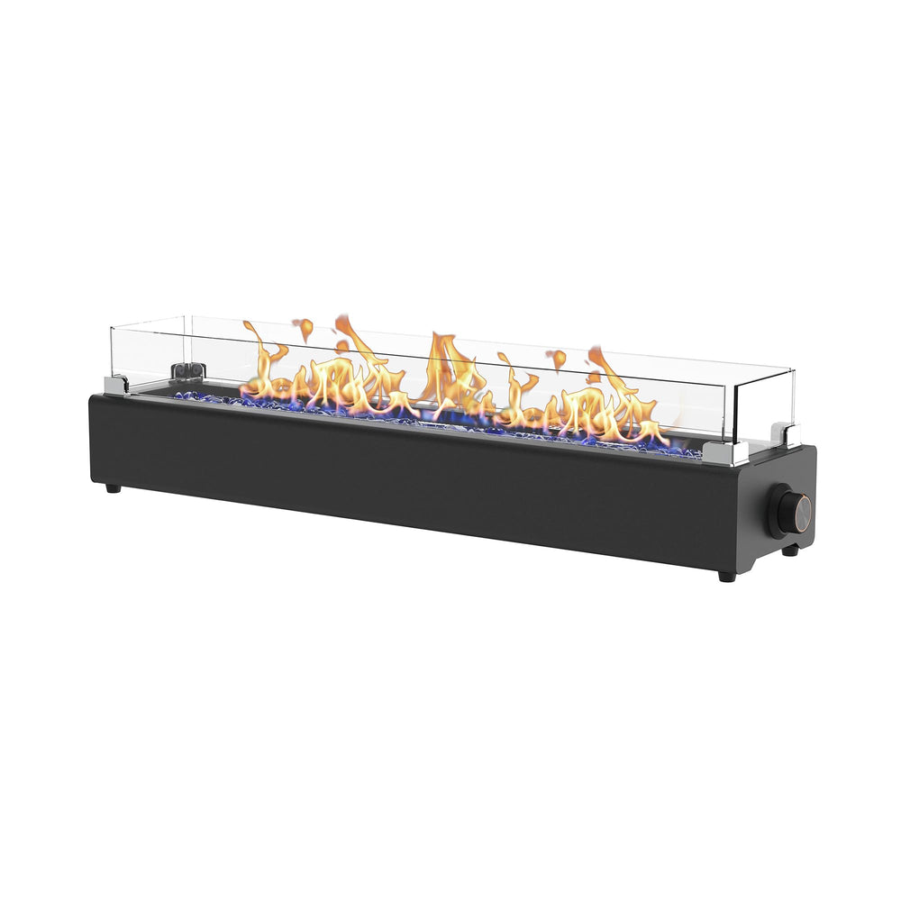 BAIDE HOME front view of tabletop fire pit showing sleek rectangular design and finish