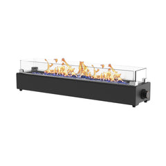BAIDE HOME front view of tabletop fire pit showing sleek rectangular design and finish