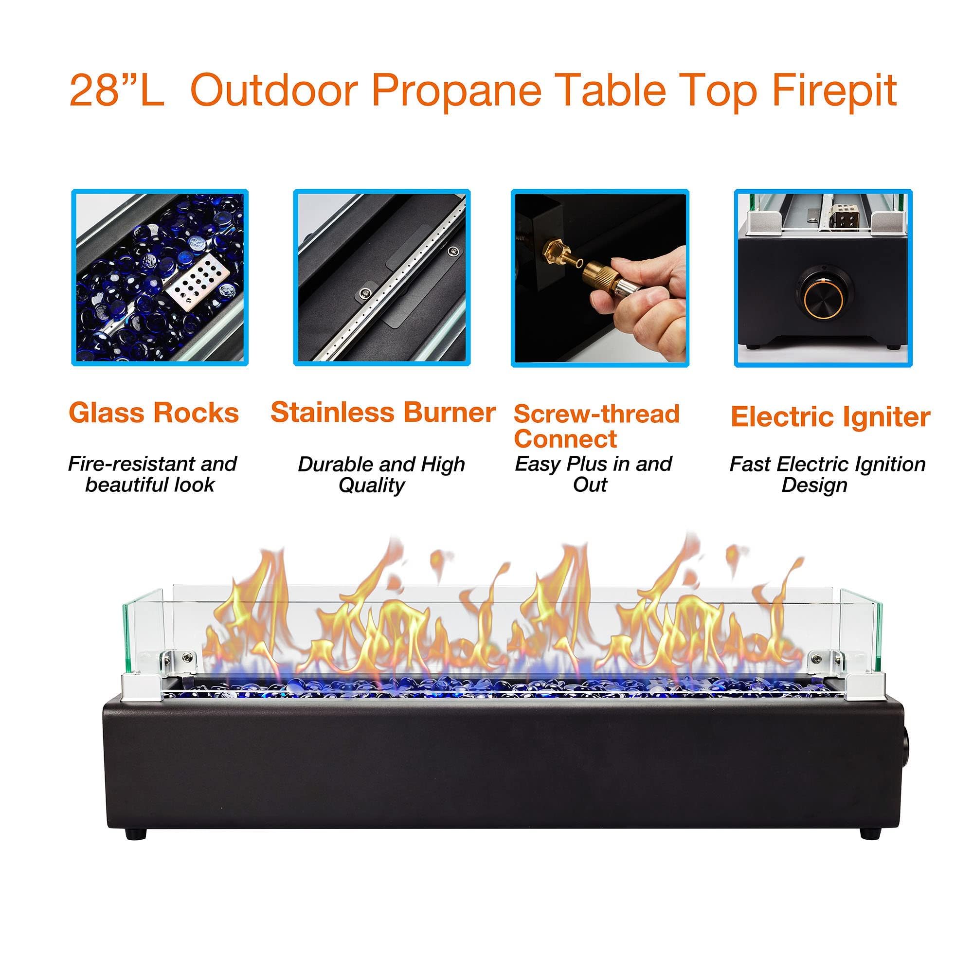 BAIDE HOME detail of wind glass with hooked bracket benefit: secure, wind-stable shield