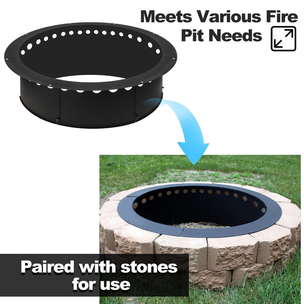 Baitedelai fire ring in backyard producing brighter, lower-smoke flame