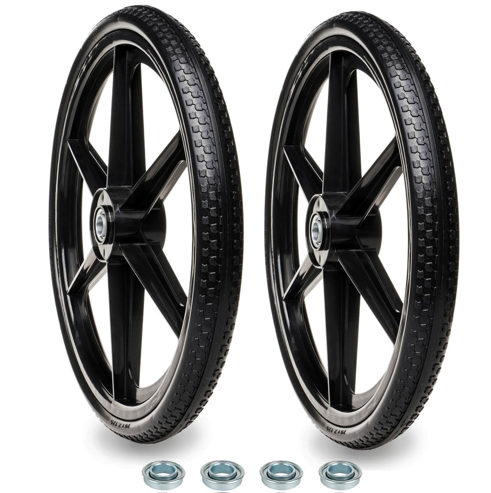 BAIVE BW front view of 20 inch flat-free wheel showing whole wheel and hub, durable replacement