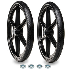 BAIVE BW front view of 20 inch flat-free wheel showing whole wheel and hub, durable replacement