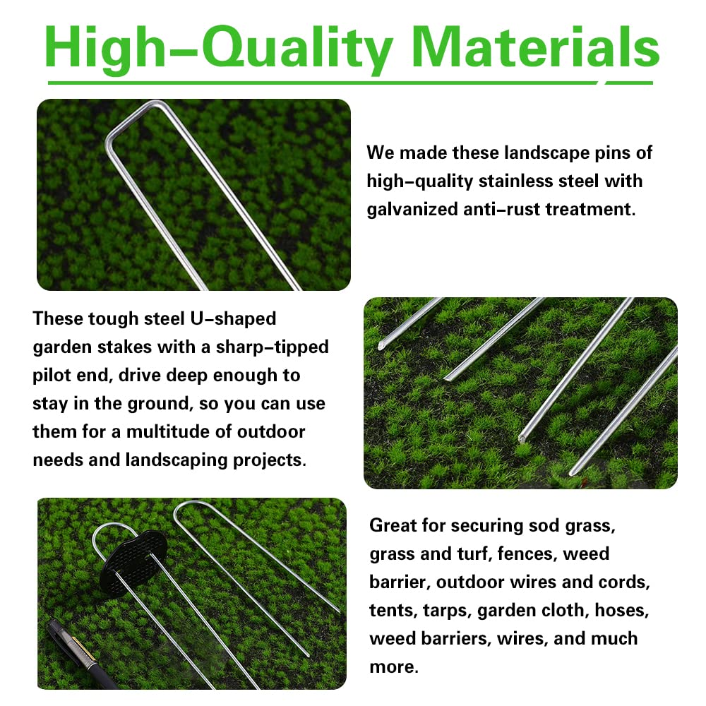 Bakulyor in-use garden scene with stakes securing sod and edging for tidy landscape