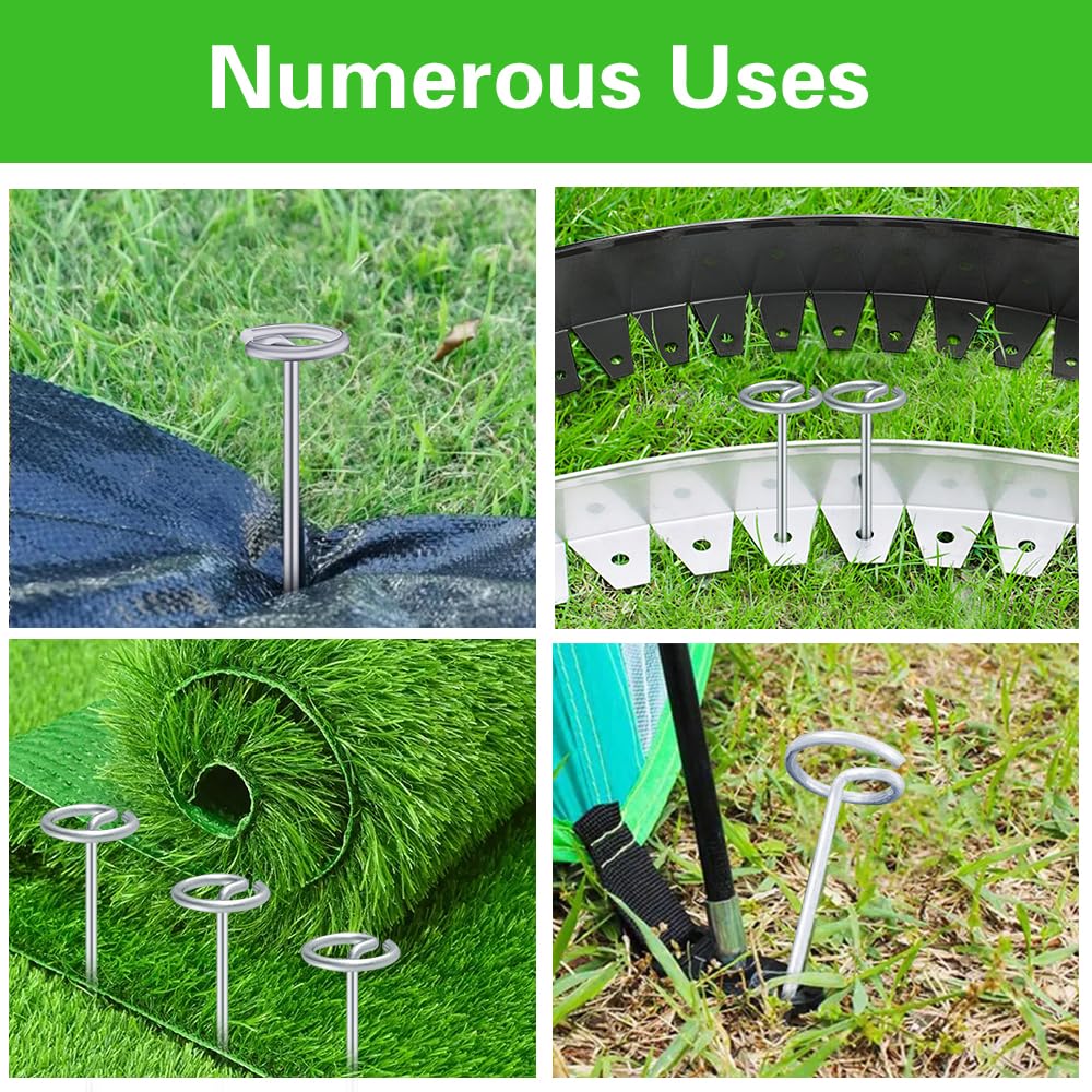 Bakulyor pick hook beside stakes showing easy removal benefit for reuse